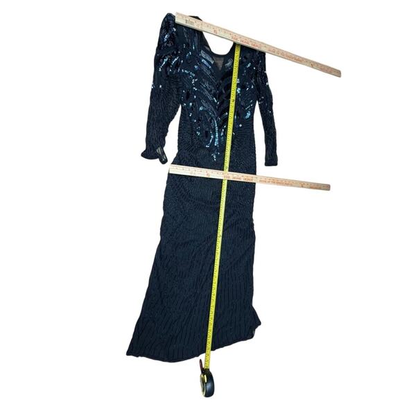 "SCALA" Women's Heavily Beaded Formal Gown VTG SZ L Wedding Eighties PLEASE READ - Picture 10 of 13